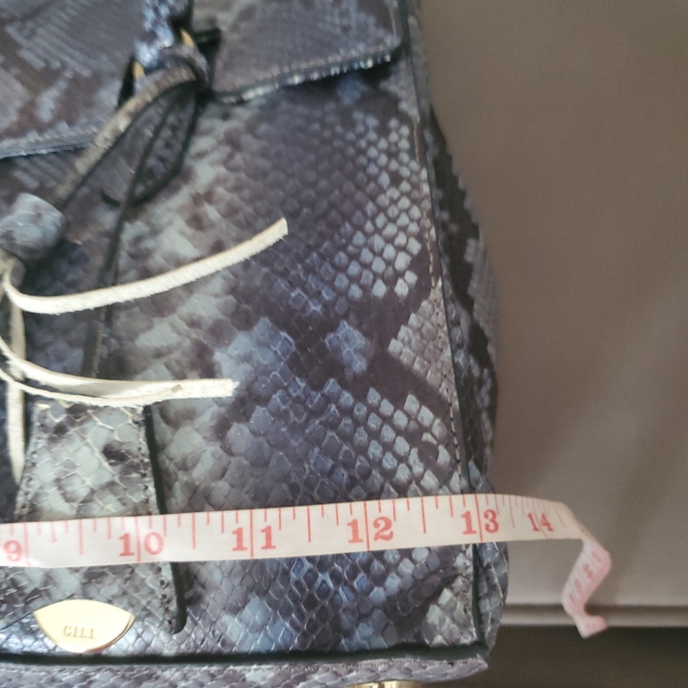 Gili Exotic Python Snake Print Genuine Leather Ha… - image 6